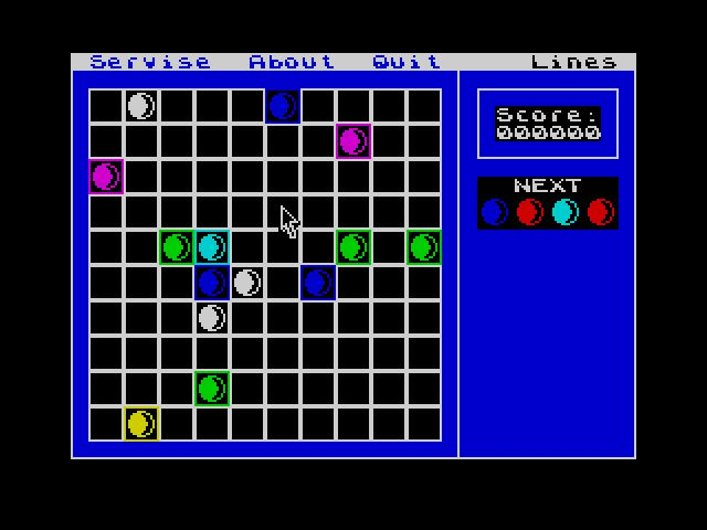 Скриншот игры Lines 1995 года для ZX Spectrum